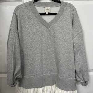 MAEVE Gray V-Neck Sweatshirt